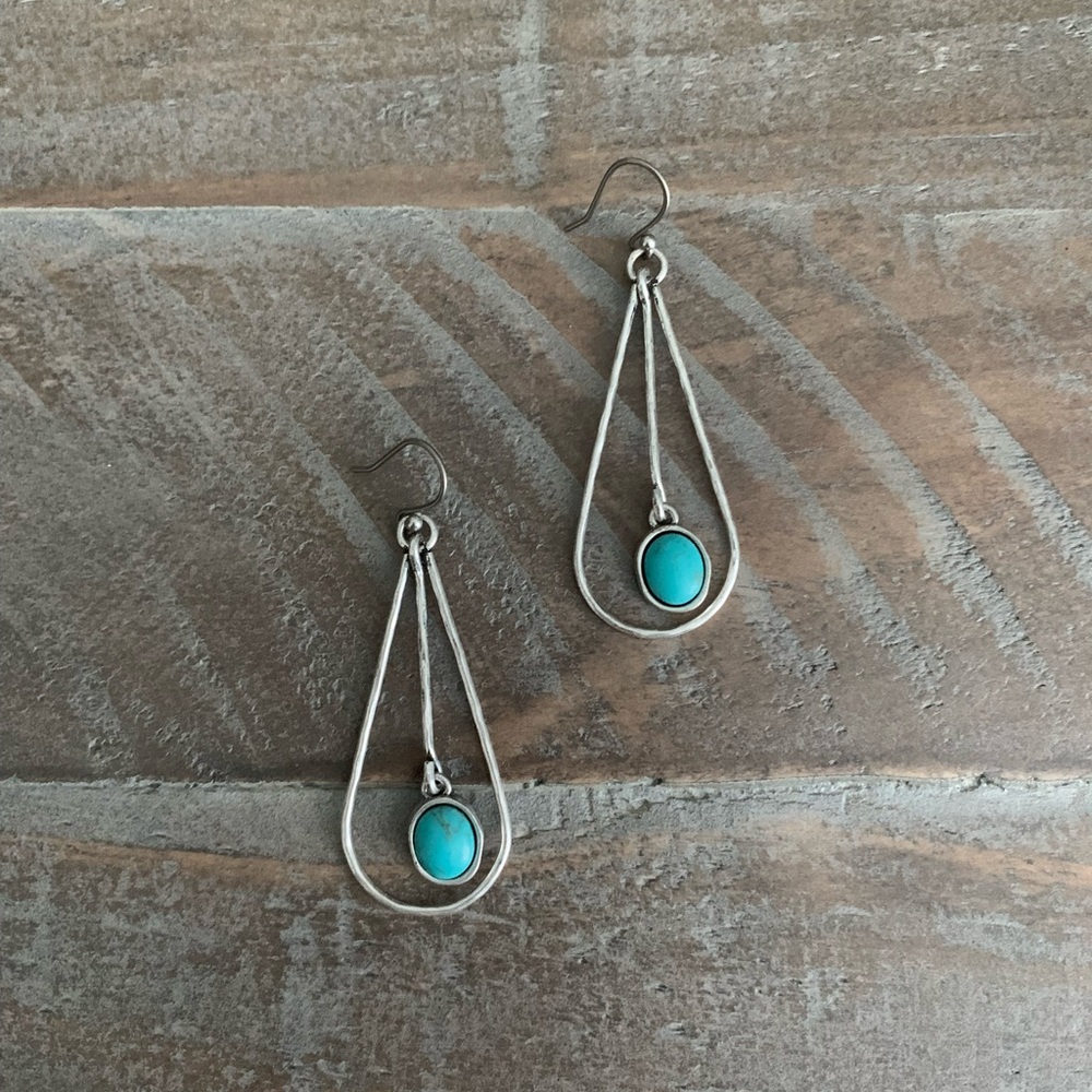 Silver & Turquoise Drop Earrings